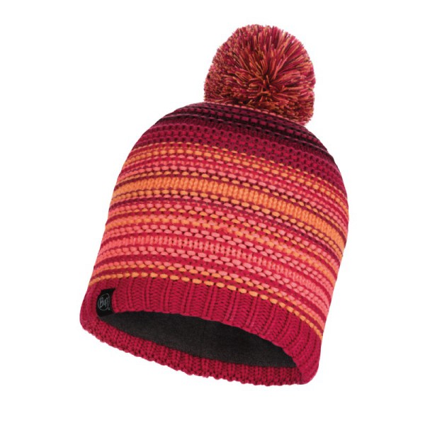 Buff Knitted & Polar Hat Neper Maroon